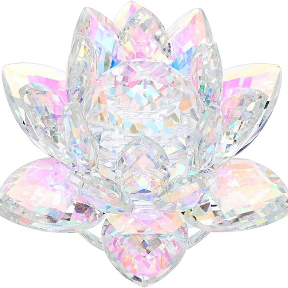 Other - 4 Inch Sparkle Crystal Lotus Flower Figurines Decorative Lotus Flower Ornament,